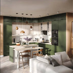 Sebastian konyha - Dark Green Soft, Light Gray Shagreen