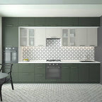 Grace konyha - Dark Green Soft, Light Gray Shagreen