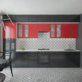 Grace konyha - Black Galaxy Gloss, Red Pearl Gloss