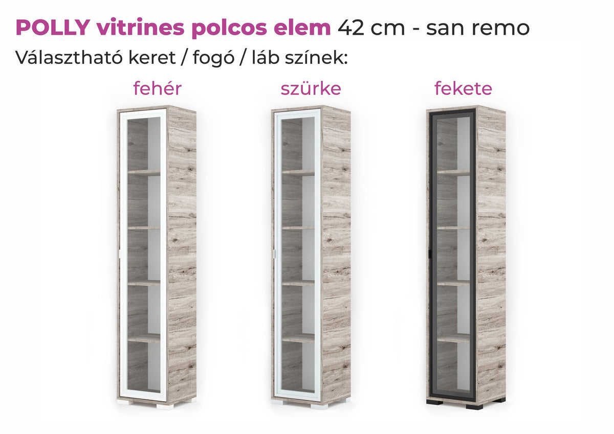 Polina vitrines polcos elem
