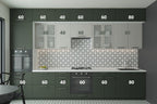 Grace konyha - Dark Green Soft, Light Gray Shagreen