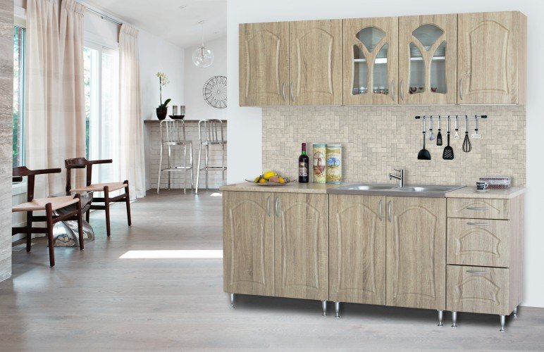 Arch 200 konyhabútor MDF fronttal, sonoma tölgy (egy, vagy két medencés)