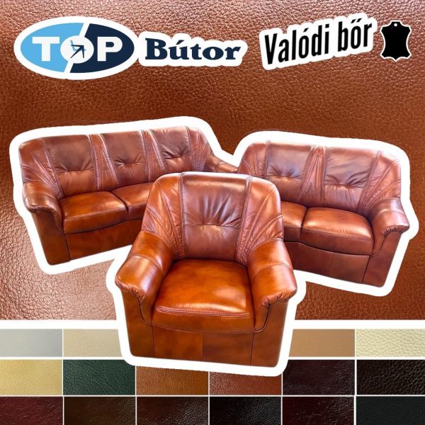 Bora 3-2-1 valódi bőr ülőgarnitúra - Image 2