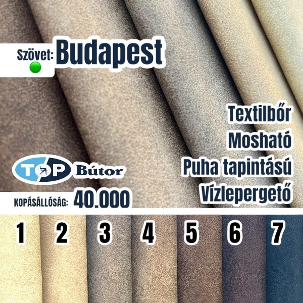 Budapest textilbőr szövet 🟢
